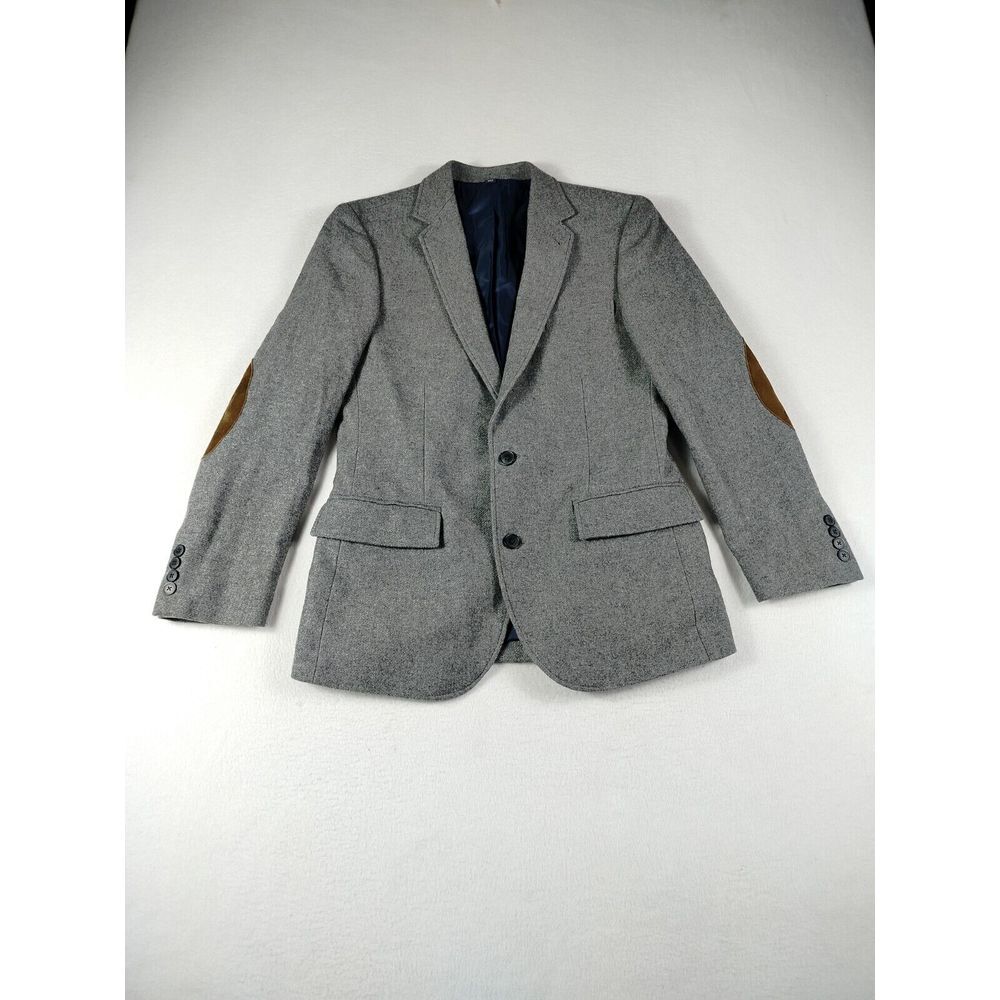 J CREW Blazer Men's 36S Gray Elbow Patches Wool Corpcore Career Professional